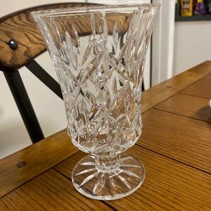 Vintage Heavy Clear Glass Hurricane Vase